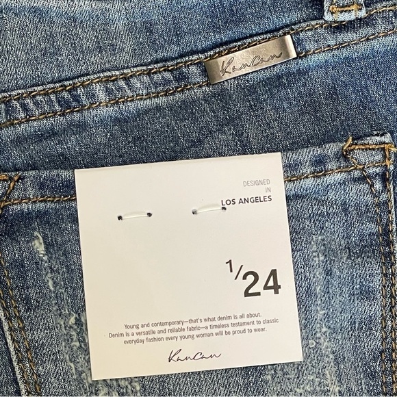 KanCan Women’s Mid Rise Jeans Distressed Ripped Medium Wash Sz 1/24 NWT. - Picture 10 of 10